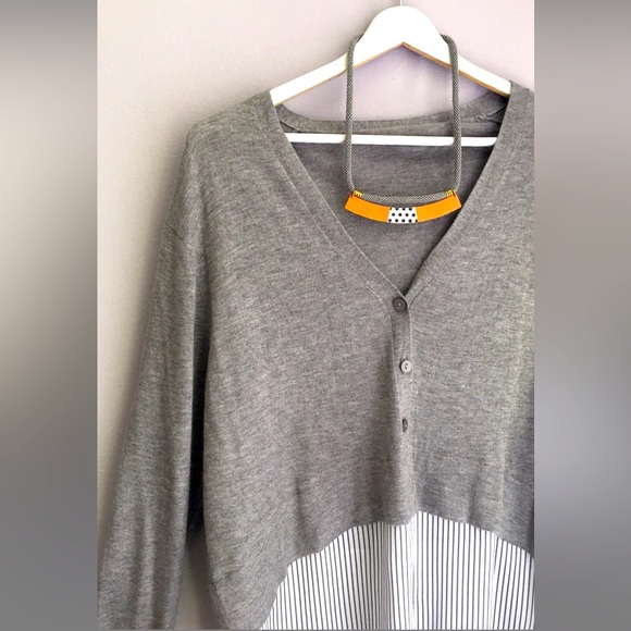 ZARA Knit Combination Long-Sleeved Blouse. Size MED. Great condition!! - Picture 4 of 9